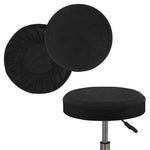 housse coussin tabouret rond velours beige moderne fixation protection siège fauteuil salon