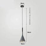 lumière suspendue led moderne conique noire fixation câble opaques chambre cuisine