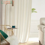 rideau blanc moderne occultant polyester uni salon chambre