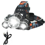 lampe frontale led rechargeable étanche haute luminosité camping chasse activités nocturnes