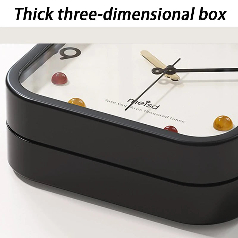 horloge murale double face moderne aiguille quartz noir blanc doré aiguilles poteau métallique