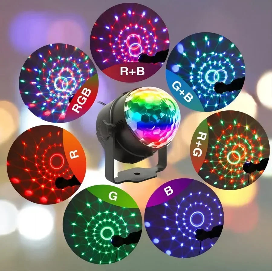 Mini disco ball light multicolore effet miroir moderne télécommande festif autoinstallation domestique