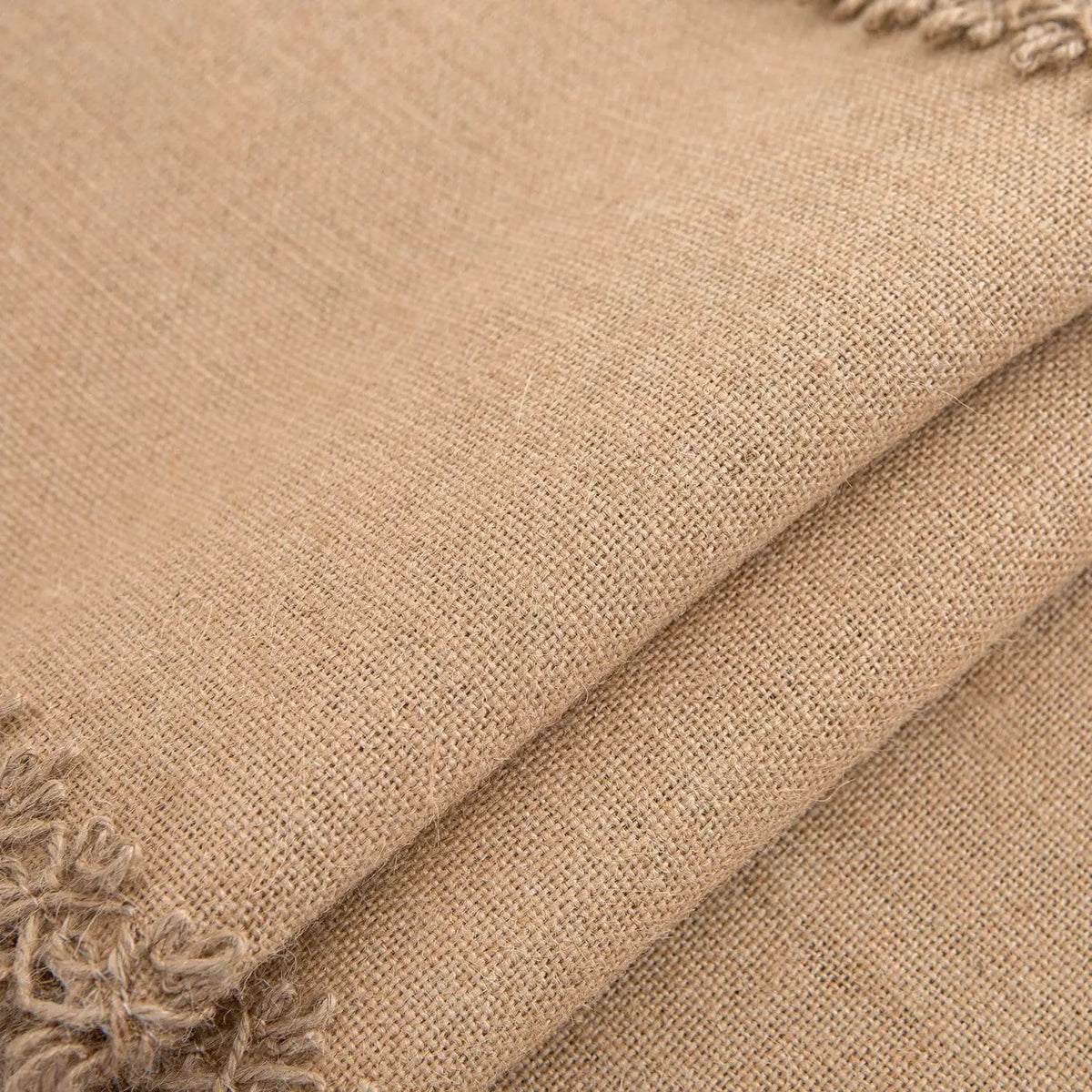 nappe table tissu jute beige rustique bordure ajourée noël halloween printemps opaque farmhouseDecoration
