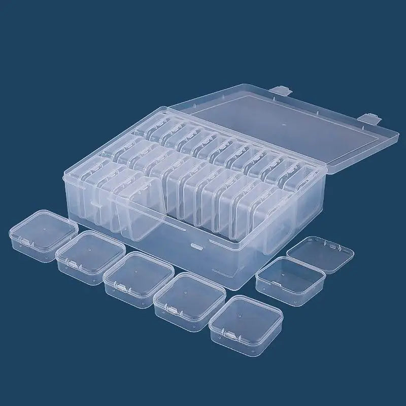 organisateur compartiments transparent rangement accessoires bijoux poignées modernes 30 cases réutilisables gọn/vnd