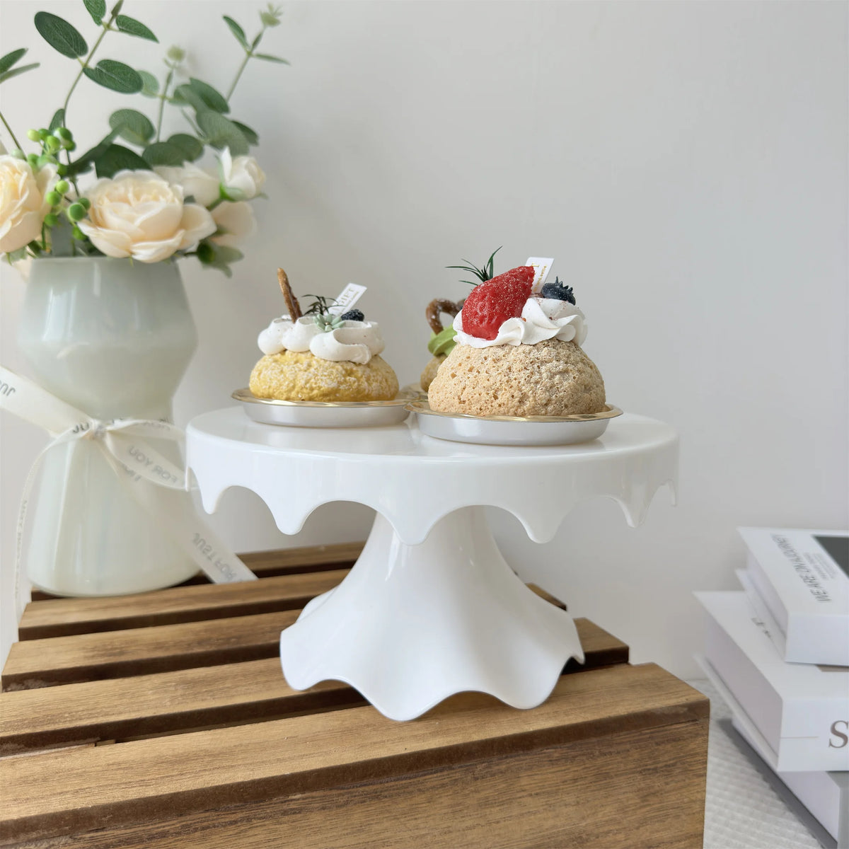 support gâteaux rose rétro anniversaire mariage décoration fête blanc gris vert bleu moderne