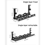 support câbles chargeurs acier noir moderne réglable sans perçage maison prise électrique fils articles
