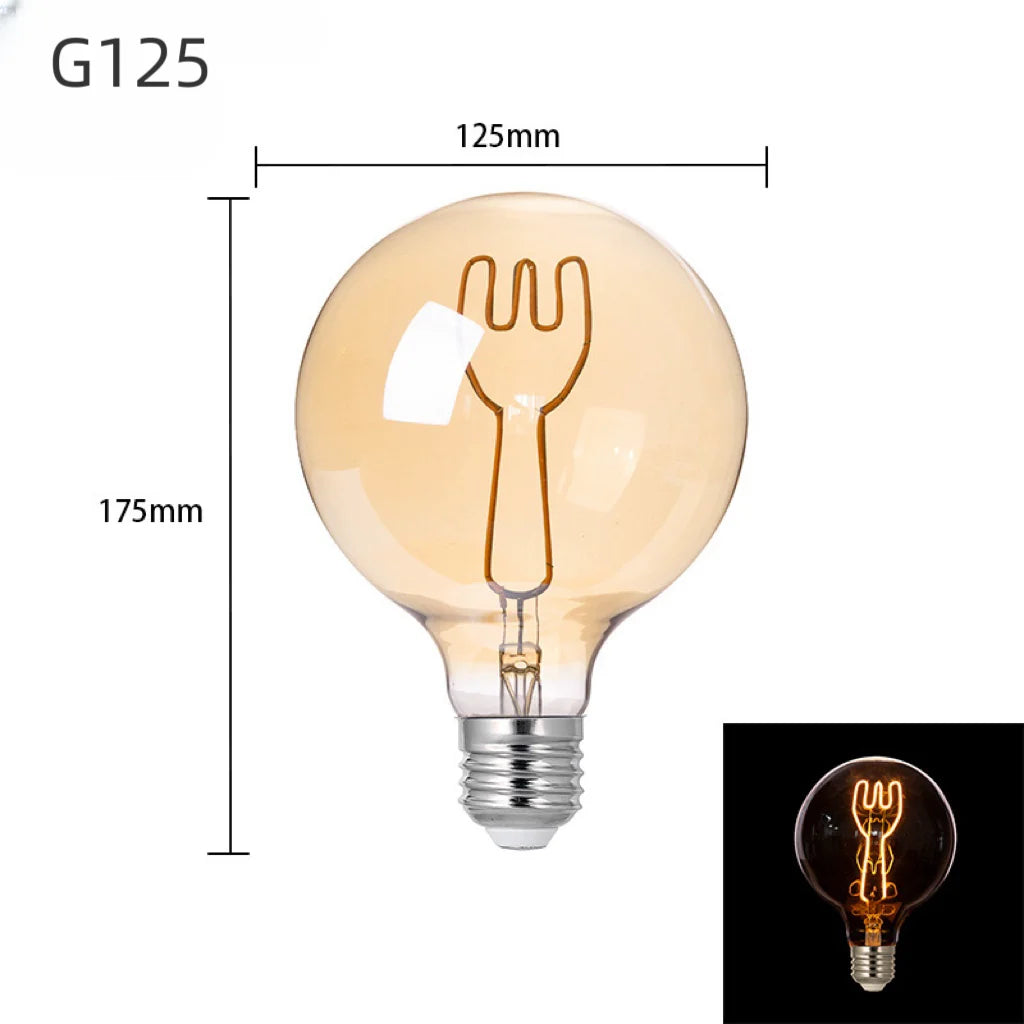ampoule led filament transparente dorée love dream note vintage métallique moderne chambre 220v