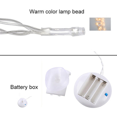 Guirlande lumineuse LED pour sapin de Noël blanc chaud avec ventouses