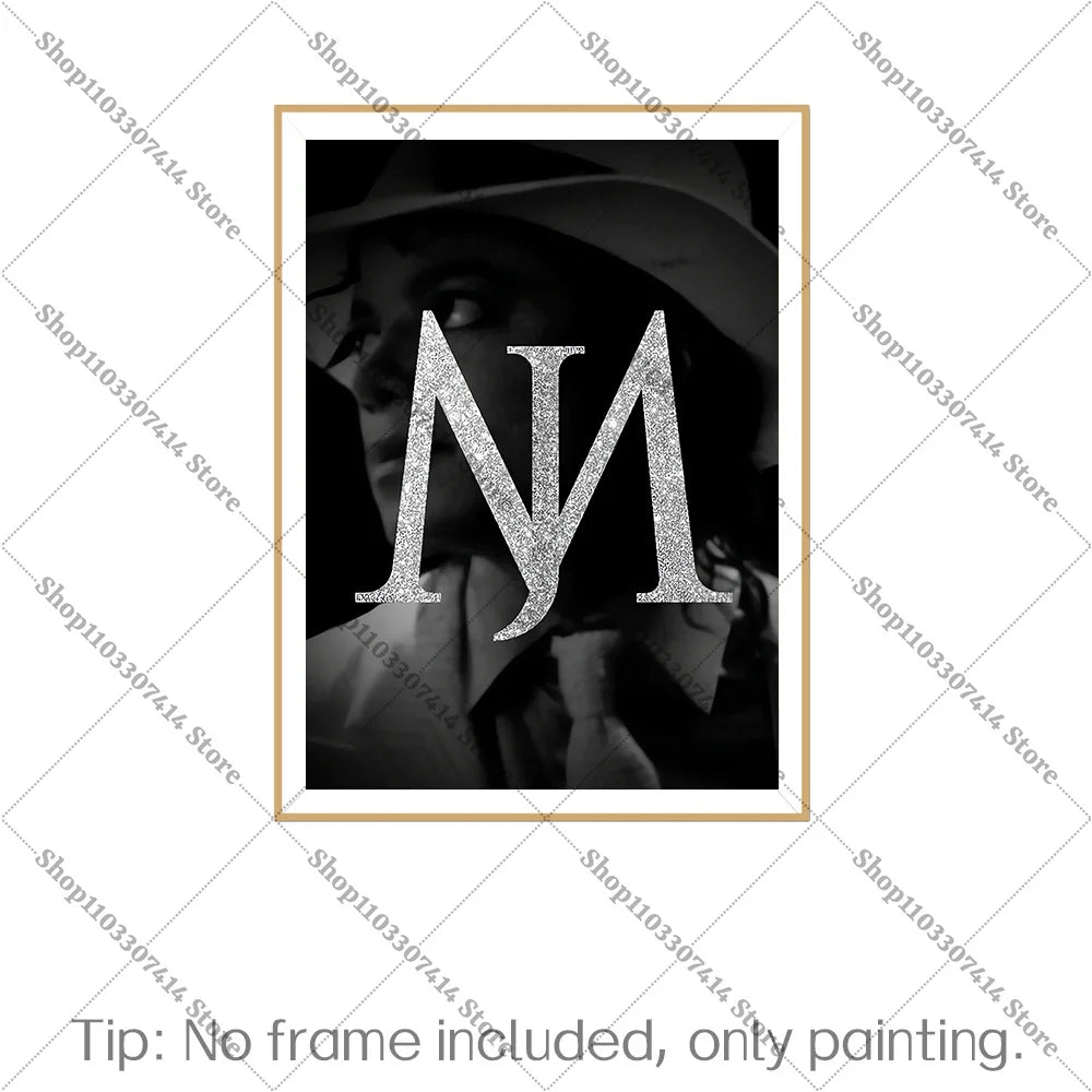 affiche murale MJ pop art photo noir blanc decoration maison 30x40cm erotique minimaliste