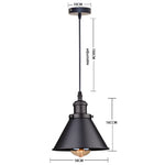 lumière suspendue industrielle conique noire blanche orange éclairage moderne chambre salon