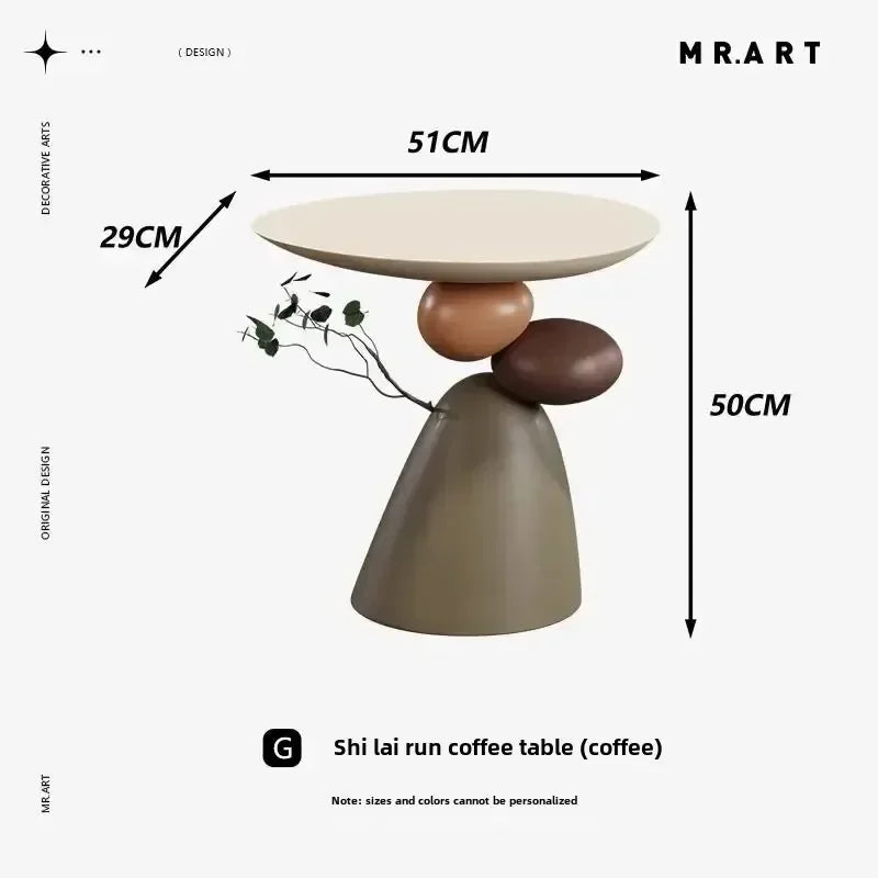 table d'appoint moderne table basse marron beige vert clair minimaliste lisse salon chambre coucher