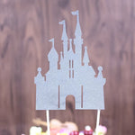 décoration gâteau château conte fées rose blanche bleue or anniversaire enfant fête
