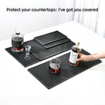 tapis bar noir perforé moderne antidérapant résistant chaleur drainage barista cocktail 45x30cm