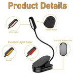 veilleuse lampe lecture nocturne rechargeable led bloque lumière bleue clip usb type noir moderne