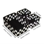 boîtes rangement carreaux noir blanc pliables modernes minimalistes bureaux multifonctions