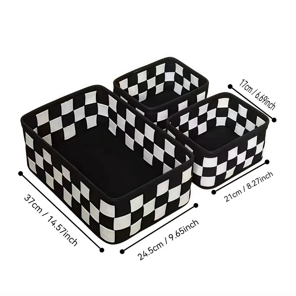boîtes rangement carreaux noir blanc pliables modernes minimalistes bureaux multifonctions