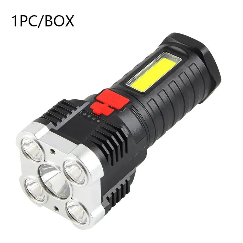 lampe torche noire rechargeable led modes éclairage camping plein air moderne robuste