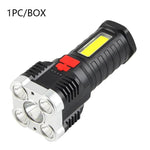 lampe torche noire rechargeable 5led modes éclairage camping extérieur robuste texturé rainures verticales