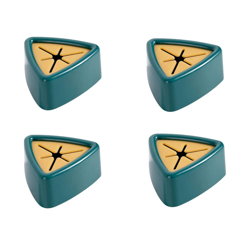porte serviettes adhésifs moderne vert foncé rose bleu triangle central salle bains cuisine accroches