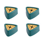 porte serviettes adhésifs moderne vert foncé rose bleu triangle central salle bains cuisine accroches