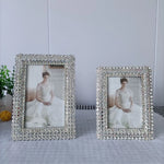Cadre photo métal diamants brillants taille 6 pouces avec photo insérée