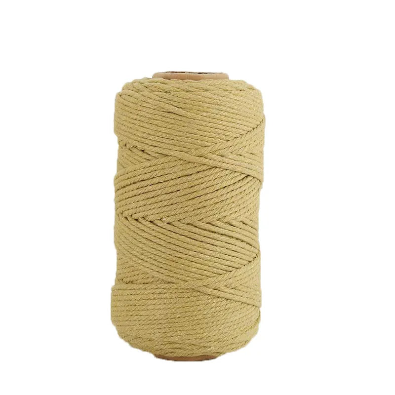 corde macramé coton 100m 3mm texturée artisanale verte rose jaune bleu clair craft deco