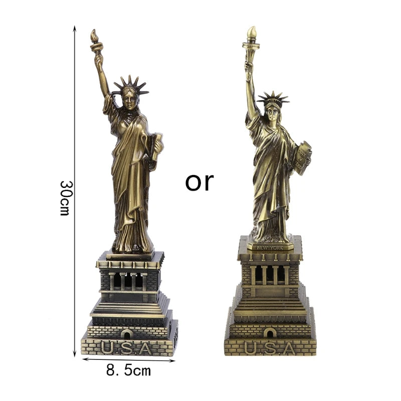 statue liberté miniature bronze doré décoration souvenir usa 30cm 25cm relief architectural