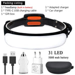 lampe torche frontale rechargeable modes éclairage camping pêche cyclisme urgence 5000mah USB Type