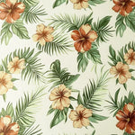 canapé extérieur moderne coussins fleurs tropicales beige vert orange printemps été polyestère lavable machine
