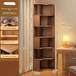 étagère d'angle bois chêne clair moderne adhésive multi fonction rangement livres objets décoration 150cm
