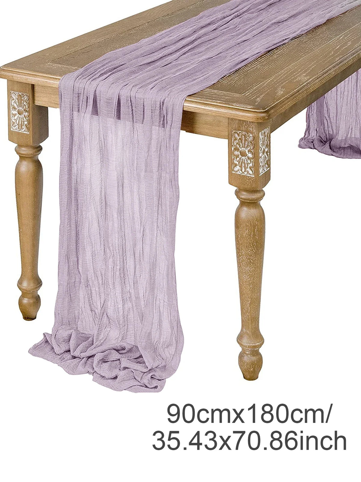 chemin table décoratif plissé effet gaze couleur beige décoration table manger maison