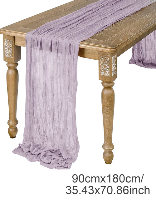 chemin table décoratif plissé effet gaze couleur beige décoration table manger maison