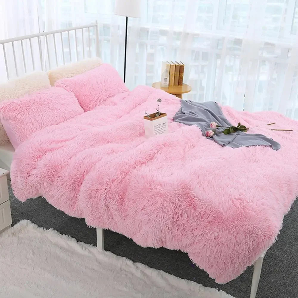 couverture peluche douce rose clair gris violet vert pastel confortable