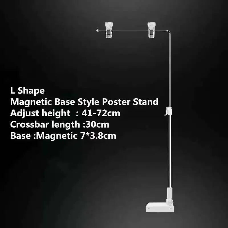 support d'affichage réglable acier inoxydable noir moderne clips ajustement hauteur affiche clip aluminium base