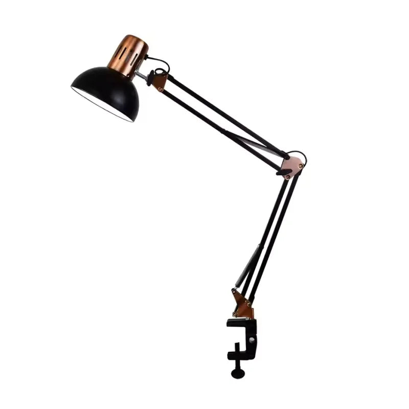 lampe led articulée noir pinces vis industriel éclairage étude chambre coucher oscillante