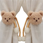 attache cordon fenêtre teddy bear mignon décoration maison tissu doux couleur beige marron clair
