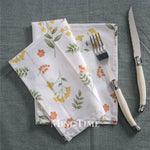 serviettes table multicolores fleurs fruits coton réutilisables moderne floral annuel doré maison fête repas