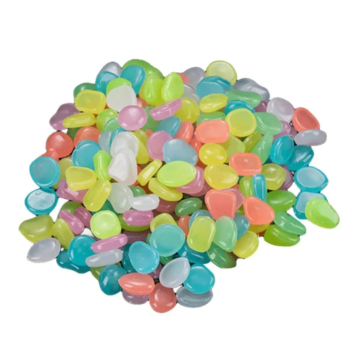 décoration extérieure galets lumineux bleu vert modernes semi translucides 300pcs