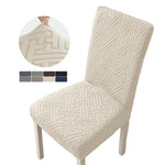 housse chaise moderne motif géométrique beige clair spandex polyester adhésif universal chair
