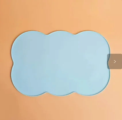 tapis alimentation animaux compagnie silicone anti fuite antidérapant nuageux moderne rose jaune bleu orange
