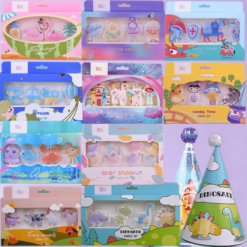 bougies anniversaire licorne dinosaure flamants roses animaux créatives enfantines piques