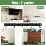 organisateur mural noir outils jardin fentes crochets rangement garage industriel multifonctionnel