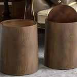 seau stockage marron foncé grain bois moderne grande capacité opacitéintérieur decoration