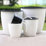 pots fleurs modernes blancs noirs doubles couches absorption eau grandes plantes bonsaï