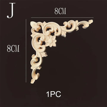 appliques decoratives bois ornements floraux blanc creme classique adhesif decoration murale accessoires meubles