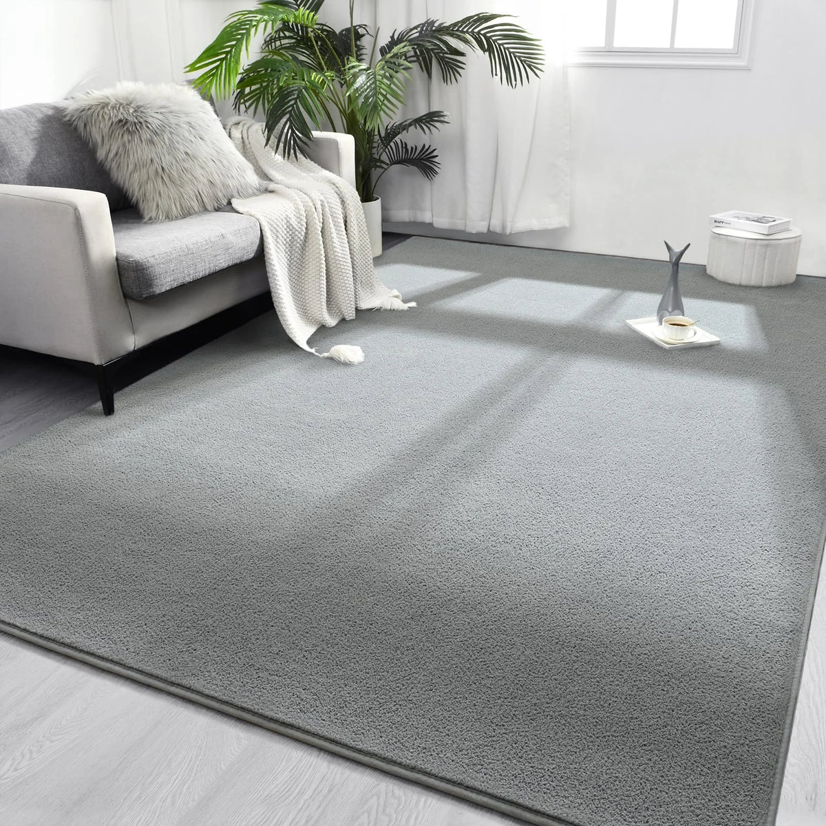 tapis salon chambre mousse mémoire forme anti dérapant moderne doux épais intérieur décoratif uni