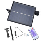 panneau solaire télécommande réglable guirlandes lumineuses modes luminosité timer off connecteurs abstraits