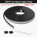 ruban led flexible noir mat moderne adhésif clips adhésifs noirs blancs silicone 5m 1m