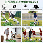 tapis entraînement football antidérapant pliable gazon synthétique motifs graphiques vert blanc jaune ludique sportif