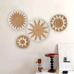 décorations murales bohèmes tressées soleil rond opacité totale rustique 35cm 30cm 25cm